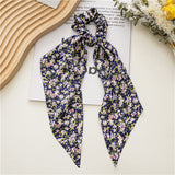 New Fashion Print Bow Scrunchies Hair Ribbon For Women Elastic Hair Band Girls Horsetail Hair Ties Hair Accessories