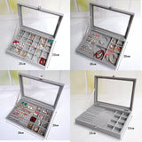 Fashion Portable Velvet Jewelry Ring Jewelry Display Organizer Box Tray Holder Earring Jewelry Storage Case Showcase