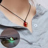 New Simple Luminous Beads Necklace Glowing Night Round Star Heart Pendant Glow In The Dark Necklace for Men Women Hallowen Gifts