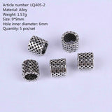 Mtcytea 5 Pcs Retro Silver Metal Hair Braid Dread Dreadlock Beard Beads Rings Tube Appro 6mm Inner Hole Jewelry 40 Style