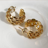 New European and American Hemp Chain Woven Circle  Earrings For Women Korean Fashion Jewelry Design Personalized Earrings
