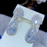 Earrings Elegant AAA+ Cubic Zirconia Drop Earrings for Women Bridal Wedding Jewelry Accessories Classique Boucle Oreille Femme  E134