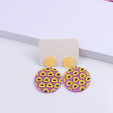 MtcyteaCreative Oil Painting Style Color Flower Earrings Niche Design Acrylic Contrast Color Earrings For Women New Trend