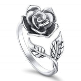 Delysia King Simplicity Size Adjustable Rose Ring Plant Antique Versatile Rings Gifts for Girlfriends