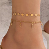 Boho Anklet Foot Chain Summer Bracelet Tassel Star Crystal Pendant Charm Anklet Sandals Barefoot Beach Foot Bridal Jewelry J022