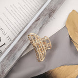 Fashion Gold Silver Hollow Geometric Hair Clips Metal Hair Claw Cross Hairclip Headband Hairpin Hair Crab Women Hair Accessories