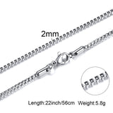 Box Chains Necklaces Delicate Square Links Stainless Steel Chains 2mm 4.5mm Necklace For Men Women 18 To 24 Inch