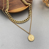 Vintage MultiLayer Heart Pendant Necklaces For Women Geometric Punk Necklace New Design Wedding Jewelry Girlfriend Gifts