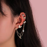 Crown U-shaped Ear Clips Hollow Butterfly Etro Earrings For Women Pendientes Mujer Long Earrings Piercing Ear Cuffs Clip