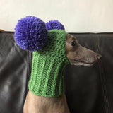 Mtcytea Super cute hand-woven Italian greyhound hat with two pom-poms for pet hats