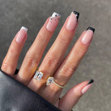 24Pcs/Set Manicure Wearable Ballerina Removable Coffin Nail With Glue Fake Nails Finished Women Girls False Nails Art Decoration