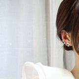 Korean new design fashion jewelry exquisite light luxury copper inlaid zircon exaggerated butterfly ear bone clip female earring