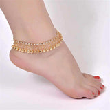 1piece Gold Silver Color Ethnic Tassel Bell Anklets For Women Girl Beach Foot Bracelet Anklet India Jewelry Accessories