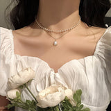 Vintage Multi-layer Pearl Necklaces For Women Irregular Pearl Pendant Necklace Choker Trend Wedding Jewelry Gift Party