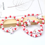 2pcs/Set Clay Beads Necklace Bracelet Jewelry Sets Cute Cartoon Pattern Charm For Children Party Jewelry Kids Birthday Gift Sets