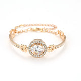 Luxury Gold Plated Oversized Zircon Adjustable Bracelets For Women  Trendy Shiny High Quality Bracelet Wedding Jewelry