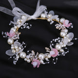 Pearl Flower Headband Bridal headdress Wedding Crown Fashion The wreath bracelet Band Tiaras Crystal Headpiece Hair Jewelrys