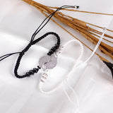 2 Piece Set Of Black And White Bracelet Retro Chinese Style Tai Chi Alloy Braided Wristband Men And Women Couple Fashion Jewelry