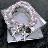 New Trendy Female y2k Spice Nracelets Girl Fashion Crystal Rhinestone Transparent Beaded Elastic Bracelet