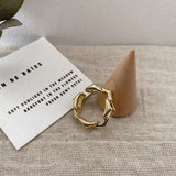 Foxanry Gold Color Finger Rings INS Fashion France Gold Plated Creative Geometric Elegant Party Jewelry Gifts for Women