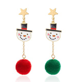 New Trendy Christmas Women's Earrings Cute Elk Santa Claus Xmas Tree Snowman Bell Earrings Girl New Year Jewelry Christmas Gifts