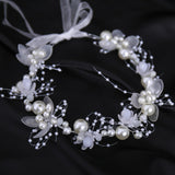 Pearl Flower Headband Bridal headdress Wedding Crown Fashion The wreath bracelet Band Tiaras Crystal Headpiece Hair Jewelrys