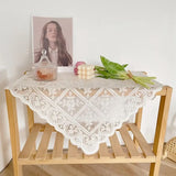 Lace Hollow Out Tablecloth Square Coffee Table Cloth Embroidery Flower Table Cover Hotel Wedding Party Dining Home Decor