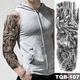 Large Size Waterproof Temporary Tattoo Stickers Prajna Demon Koi Dragon Flash Tatoo Man Body Art Transferable Fake Sleeve Tatto