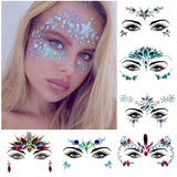 3D Sexy  face tattoo stickers Temporary tattoos  glitter fake tattoo  rhinestones for woman  Party face Jewels tatoo