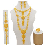 Jewelry Sets Gold Necklace & Earring Set For Women African France Wedding Party 24K Jewelery Ethiopia Bridal Gifts