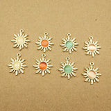 10pcs 18x21mm Rhinestone Sun Charms for Jewelry Making Earring Pendant Bracelet Necklace Accessories Diy Supplies Craft Findings