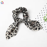 Leopard Bowknot Elastic Hair Band Women Solid Color Scrunchie Girls Hair Tie Ponytail Holder Headband Hair Rope Hair Accessories