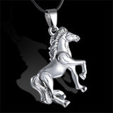 Rinhoo Men's Punk Dragon Flame Titanium Stainless Steel Cool Leather Chain Pendant Necklace Men's Charm Necklace Jewelry