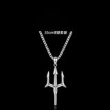 Neptune Trident Necklace Men's Tide Brand Niche High Design Sense  Style