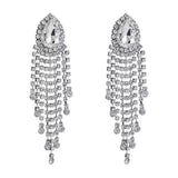 Fashion luxury Crystal Rhinestone large drop hanging Earrings suitable for women's Jewelry Wedding declaration Earrings accessor