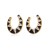 Gothic U-shaped Horseshoe Stud Earrings for Women Hip Hop Personality Spider Web Earrings Ins Fashion Jewelry Accesorios Mujer