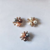 New Three Pearl Flower Heart Alloy Headwear Handmade Children's Hair DIY Material Accessories