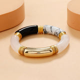 Bilandi Retro Style Stretch Bracelet For Women Female Hot Sale Vintate Temperament Resin Acrylic Bracelet Modern Jewelry