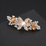 Mtcytea Korean version of the retro crystal flower spring clip hairpin bow hairpin temperament female fashion hairpin hair accessories