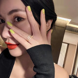 Korea New  Fashion Jewelry Exquisite 14K Real Gold Plated AAA Zircon Ring Elegant Women&#39;s Opening Adjustable Wedding Gift