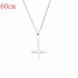 Stainless Steel Inverted Cross Pendant Choker Necklace Charm Couples Jewelry Women's Neck Chain Christmas Gift Lady Necklace