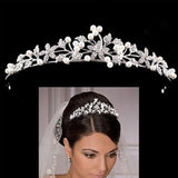 Crystal Pearl Bridal Wedding Tiaras and Crowns Bridal Hair Accessories Wedding Hair Jewelry Rhinestone Tiara Bride Headpiece