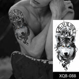 1pc Lion Men Waterproof Tattoos Fake Stickers Arm Cool Black Christ Cross Transfer Washable