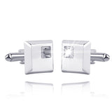 Crystal Cufflinks for Men in Square Shape Rhinestone Cuff Button Silver Plated Luxury French Cufflinks For Men Wedding&Business