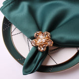 6pcs/lot New Napkin Ring Pearl Flower Napkin Button Electroplating Rose Flower Dinner Ring