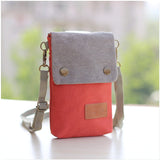 New Girls Canvas Messenger Bag Women Small Mobile Phone Bag Simple Casual Female Shoulder Bag