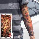 Mtcytea 1pc new 40cm tattoo sleeve color styles elastic Fake 100%nylon Arm stocking Buddha Wolf Dragon Skull design halloweend cool men