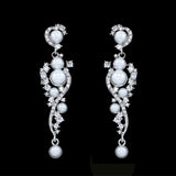 Mtcytea Gold Color Bridal Drop Earrings Simulated Pearl Crystal Statement Earrings for Women Wedding Party Jewelry Gift