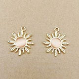 10pcs 18x21mm Rhinestone Sun Charms for Jewelry Making Earring Pendant Bracelet Necklace Accessories Diy Supplies Craft Findings