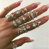 Fashion Ring Sets For Women Vintage Punk Gothic Finger Jewelry Fine Jewelry Wholesale